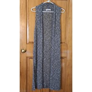 Sans Souci Vest Womens Medium Sleeveless Loose Knit Sweater Cardigan Open Office